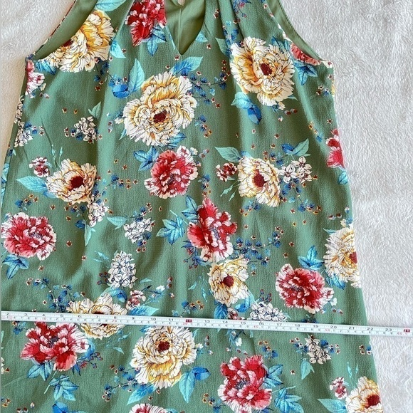 AS U Wish Womens Crepe green Floral Print Casual Dress size S - Picture 4 of 10